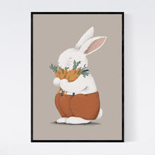 Load image into Gallery viewer, Cute Bunny with Carrots Print