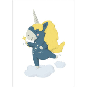 Magical Unicorn on a Cloud Print