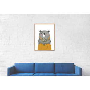 Bear with Flowers Print