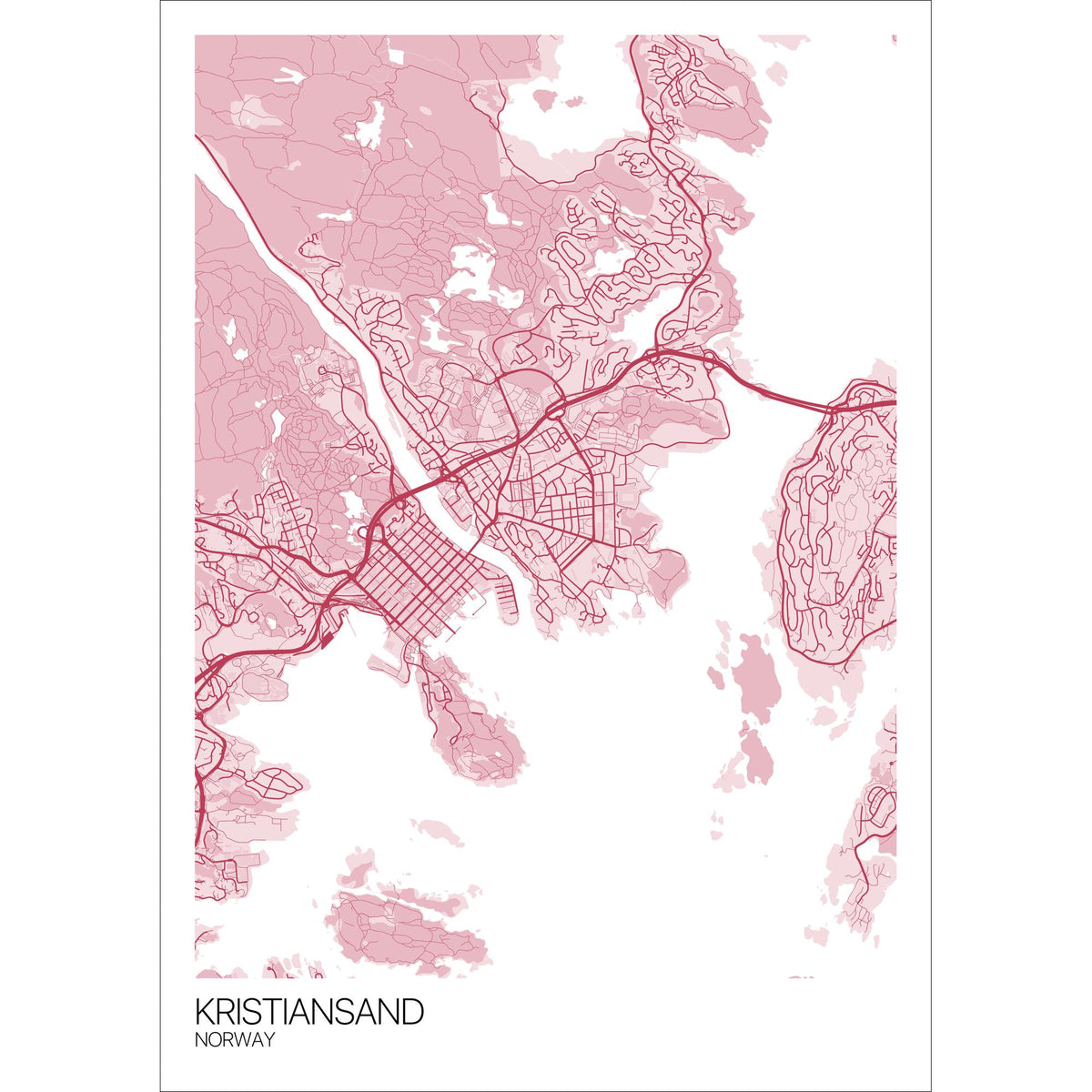 Kristiansand Map Art Print Free International Shipping! Mapply.co
