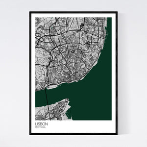 Lisbon City Map Print