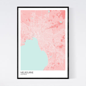 Melbourne City Map Print