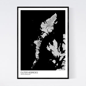 Outer Hebrides Island Map Print