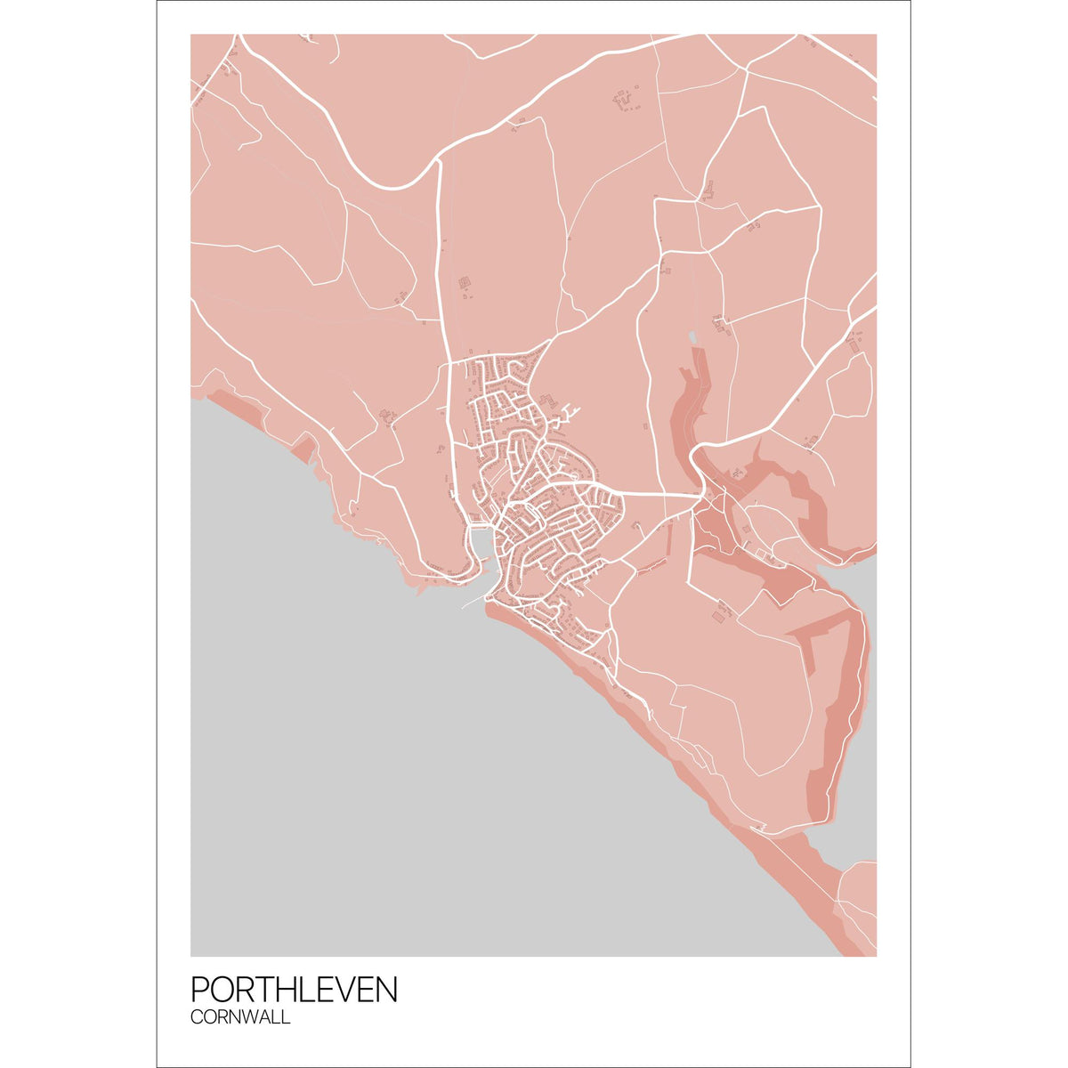 Porthleven Map Art Print Free International Shipping! Mapply.co