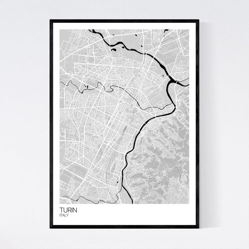 Map of Turin, Italy