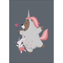 Load image into Gallery viewer, Dancing Bear and Rabbit Unicorns Print