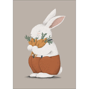 Cute Bunny with Carrots Print