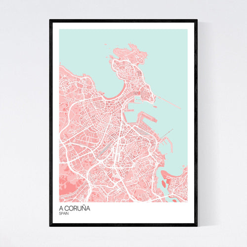 Map of A Coruña, Spain