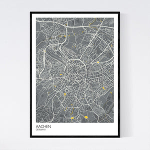 Aachen City Map Print