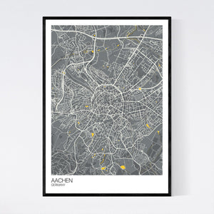 Aachen City Map Print