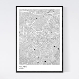 Aachen City Map Print