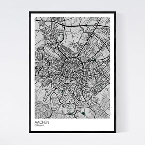 Aachen City Map Print