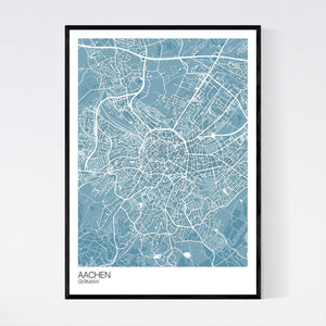 Aachen City Map Print