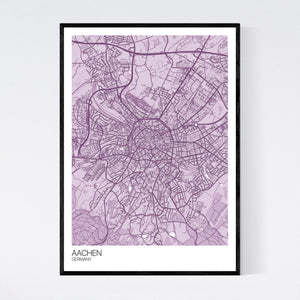 Aachen City Map Print