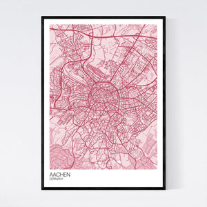 Aachen City Map Print