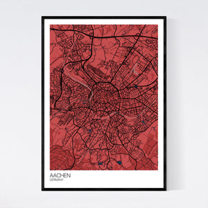 Aachen City Map Print