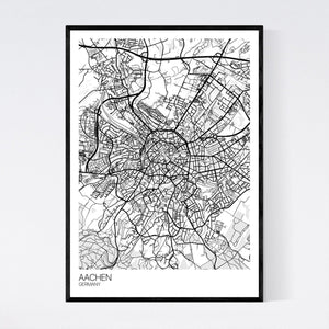 Aachen City Map Print