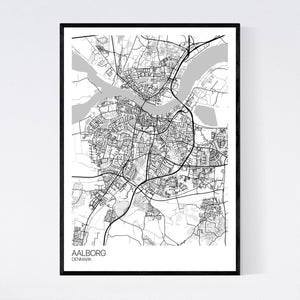Aalborg City Map Print