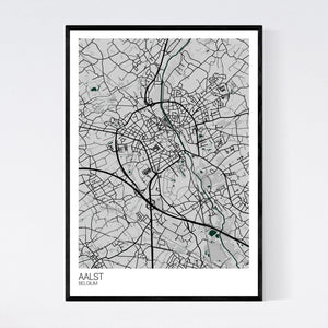 Aalst City Map Print