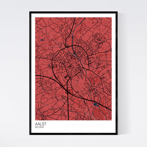 Aalst City Map Print