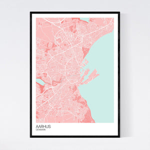 Aarhus City Map Print