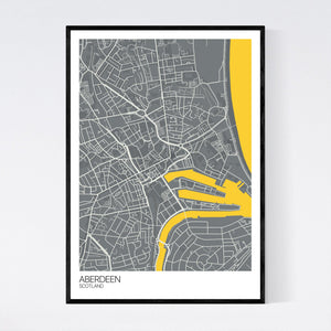 Aberdeen City Centre City Map Print