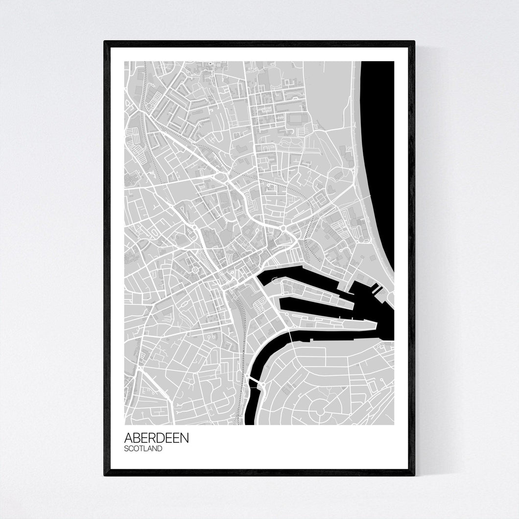 Aberdeen City Centre City Map Print