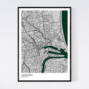 Aberdeen City Centre City Map Print
