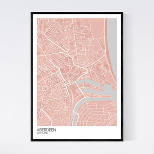 Aberdeen City Centre City Map Print