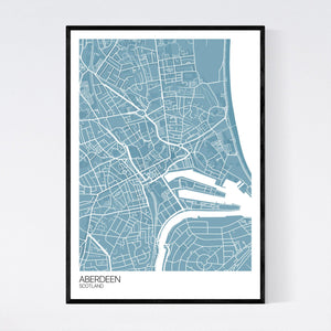 Aberdeen City Centre City Map Print