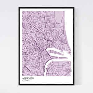 Aberdeen City Centre City Map Print