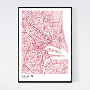 Aberdeen City Centre City Map Print