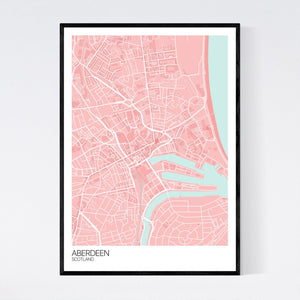 Aberdeen City Centre City Map Print