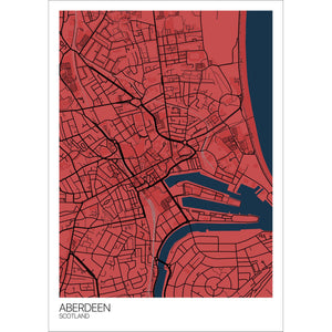 Map of Aberdeen City Centre, Scotland