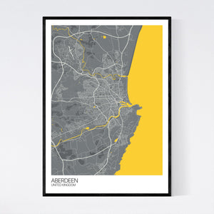 Aberdeen City Map Print