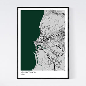 Aberystwyth City Map Print