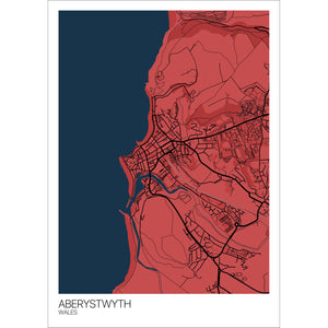 Map of Aberystwyth, Wales