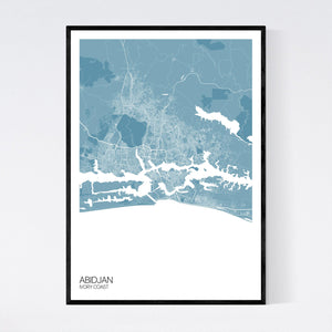 Abidjan City Map Print