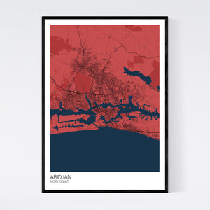 Abidjan City Map Print