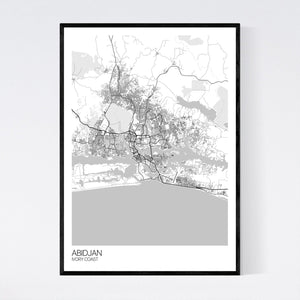 Abidjan City Map Print