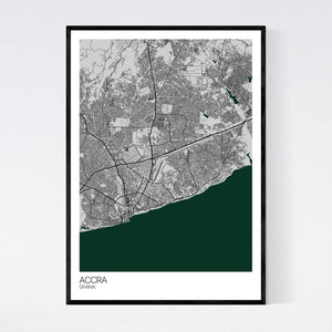 Accra City Map Print