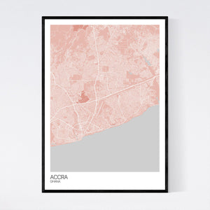 Accra City Map Print