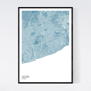 Accra City Map Print