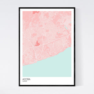 Accra City Map Print