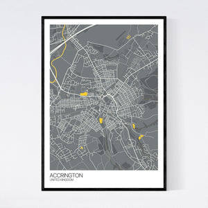Accrington Town Map Print