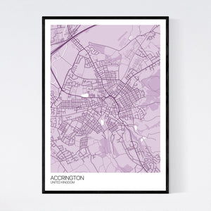Accrington Town Map Print