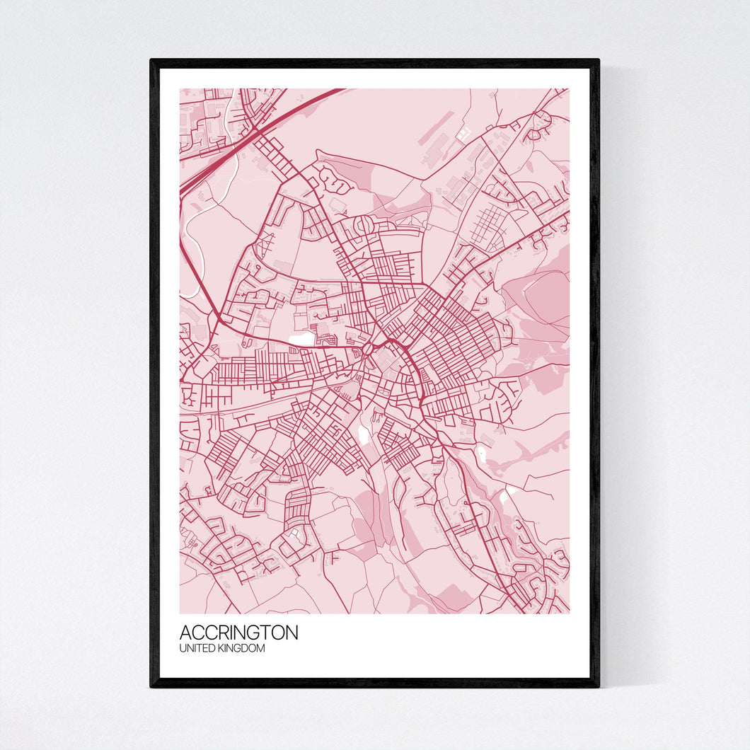 Accrington Town Map Print