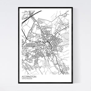 Accrington Town Map Print