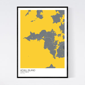 Achill Island Island Map Print