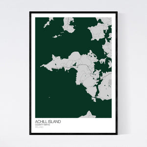 Achill Island Island Map Print